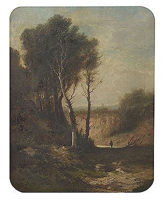 Sample artwork by Edoardo Perotti (1824 - 1870), known for dramatic, luminous style landscape painting - View similar artists and auction records