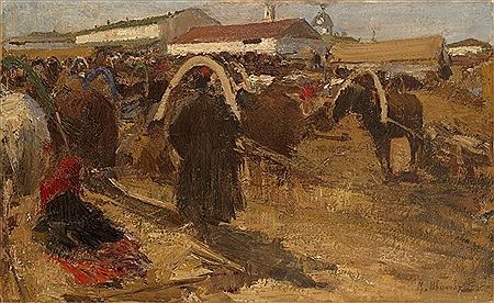 Market Place in Nizhny Novgorod by Michail Philippovitch Ivanoff - Auction record, sale price, and art valuation. Compare with similar artists and explore comparable artworks.