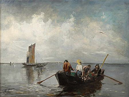 Chiemseefischer by Hlaslo Britten - Auction record, sale price, and art valuation. Compare with similar artists and explore comparable artworks.