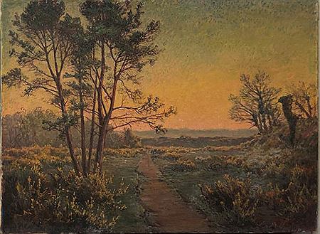 Paysage, le soir sur la lande