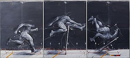 Trois états du saut, 1975 (triptych)
