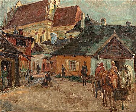 Sample artwork by Abraham Neumann (1873 - 1942), known for rural landscape, still life, townscape and cityscape painting, graphic art, teaching - View similar artists and auction records