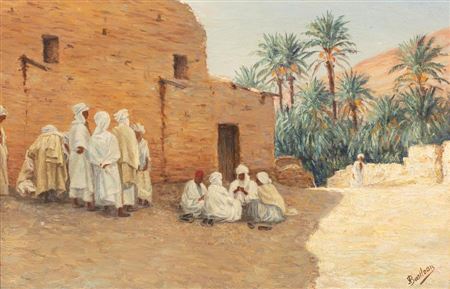 Discussion in the palm grove by Alcide Bariteau - Auction record, sale price, and art valuation. Compare with similar artists and explore comparable artworks.