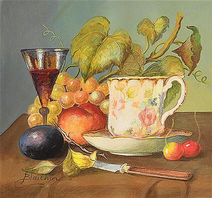 Still Life - Teacup with Fruit by Blaithin O'Ciobhain - Auction record, sale price, and art valuation. Compare with similar artists and explore comparable artworks.