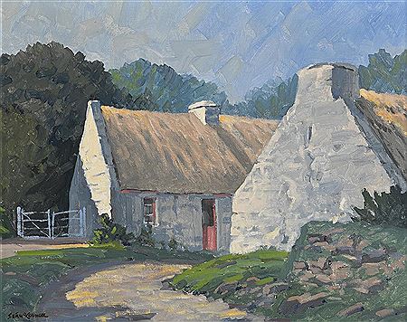 Thatched Cottages, Caragh, Co. Kerry by Sean O'Connor - Auction record, sale price, and art valuation. Compare with similar artists and explore comparable artworks.
