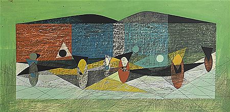 Wagon Green and Grey (1955) by Kenneth Mahood - Auction record, sale price, and art valuation. Compare with similar artists and explore comparable artworks.