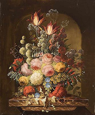 Blumenstilleben in altmeisterlicher Manier mit Schmetterling by Joseph Jiri Kamenicky - Auction record, sale price, and art valuation. Compare with similar artists and explore comparable artworks.