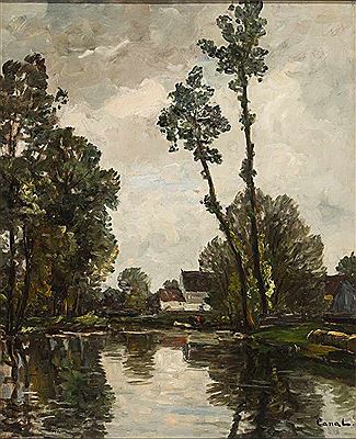 Flusslandschaft (an der Amper?) an einem späten Frühlingstag
