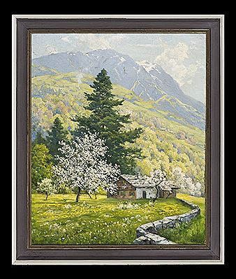 Schweizer Gebirgslandschaft im Frühling by Otto Friedrich Leu - Auction record, sale price, and art valuation. Compare with similar artists and explore comparable artworks.