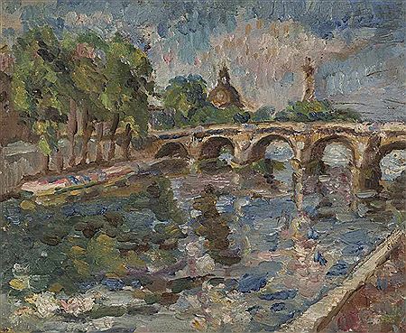 "Seine Bridge", 1955. by Alfred Lehmann - Auction record, sale price, and art valuation. Compare with similar artists and explore comparable artworks.