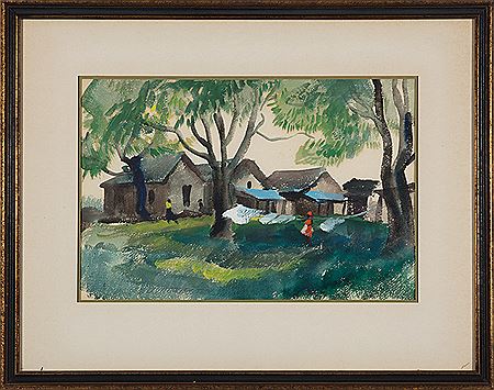 "Washday" by Mildred Bernice Nungester Wolfe - Auction record, sale price, and art valuation. Compare with similar artists and explore comparable artworks.