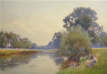 'A Fine Day by the River' by Benjamin D Sigmund - Auction record, sale price, and art valuation. Compare with similar artists and explore comparable artworks.
