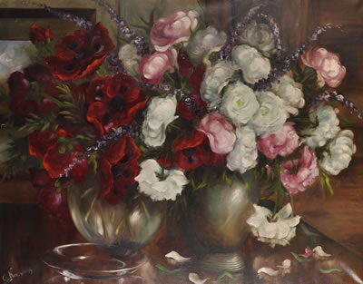 Still Life with Flowers in Vases, and a Glass Dish by Gaston Noelanders - Auction record, sale price, and art valuation. Compare with similar artists and explore comparable artworks.