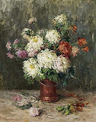 Still life with chrysanthemums