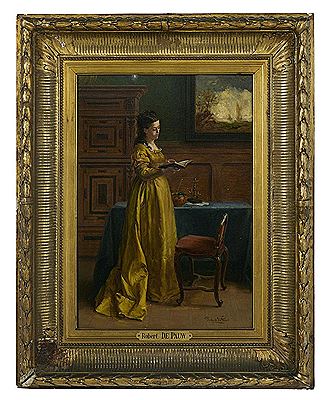 "Interior with Woman Reading"