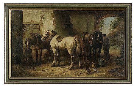 "In the Stable" by Cornelis Verschuur - Auction record, sale price, and art valuation. Compare with similar artists and explore comparable artworks.