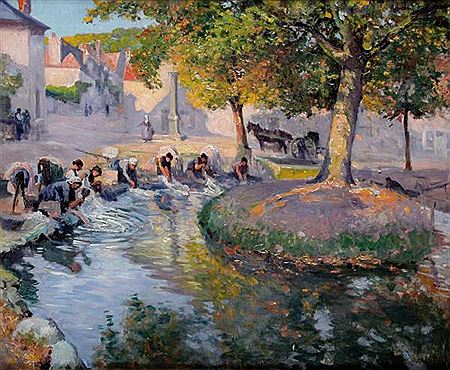 The washerwomen at the village washhouse