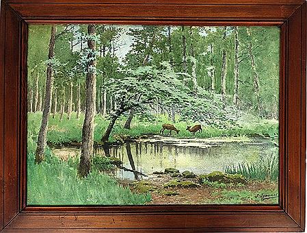 Couple of deer in the forest of Fontainebleau by Joseph Clement Maxime Jeannot - Auction record, sale price, and art valuation. Compare with similar artists and explore comparable artworks.