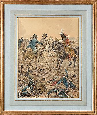 "The Emperor Napoleon I and Murat at the Battle of Austerlitz".