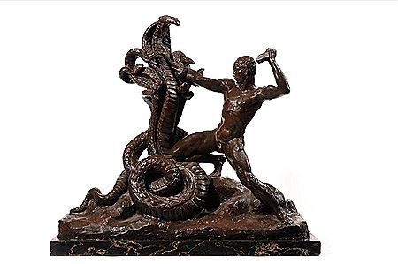 Heracles fighting the Hydra of Lerna