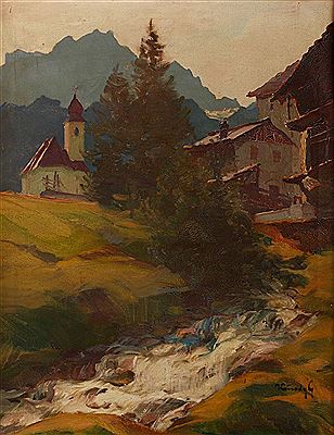 Landscape of Alpine by Geza Kovesdy - Auction record, sale price, and art valuation. Compare with similar artists and explore comparable artworks.