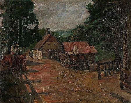 Village Street by Herman Benjamin - Auction record, sale price, and art valuation. Compare with similar artists and explore comparable artworks.