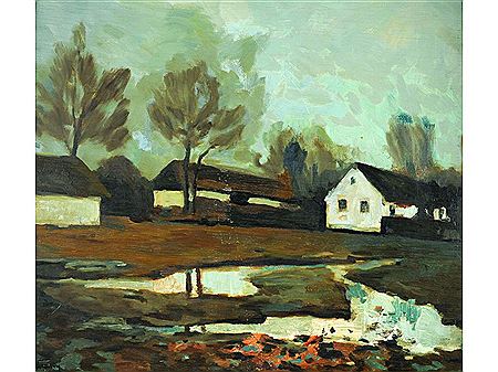 Dusk after rain by Gyula Varady - Auction record, sale price, and art valuation. Compare with similar artists and explore comparable artworks.