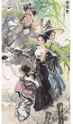 Sample artwork by Youduo Yao (1937 - 2001), known for figure painting - View similar artists and auction records
