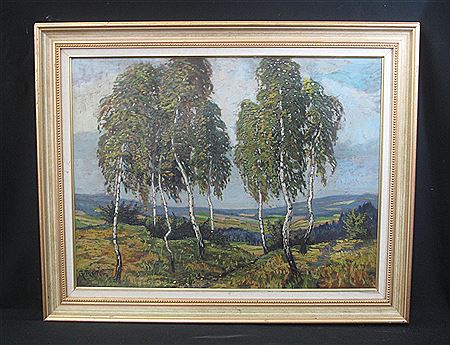 Birches in a summer landscape by Gustav Reiter - Auction record, sale price, and art valuation. Compare with similar artists and explore comparable artworks.