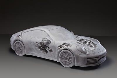 Grey Selenite Eroded Porsche