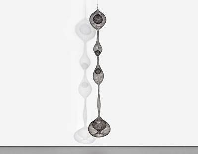 Untitled (S.045, Hanging Five-Lobed, Multilayered Continuous Form within a Form, with Spheres in the First, Second and Third Lobes)