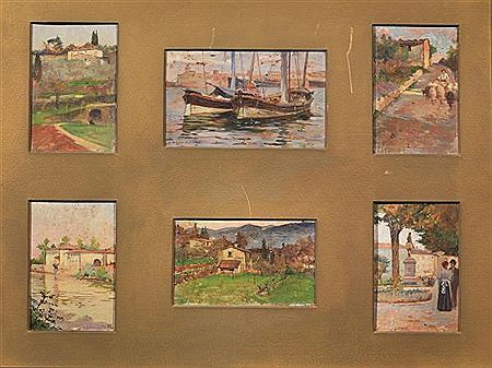 Collage of 6 paintings by Anacleto Nino della Gatta - Auction record, sale price, and art valuation. Compare with similar artists and explore comparable artworks.
