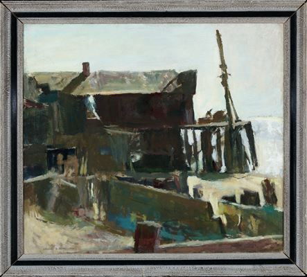 Sample artwork by Charles Heinz (1884 - 1953), known for mod regionalist landscape and marine painting, engraving - View similar artists and auction records