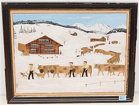 Öberefahre im Winter, 1974 by Jakob Tischhauser - Auction record, sale price, and art valuation. Compare with similar artists and explore comparable artworks.