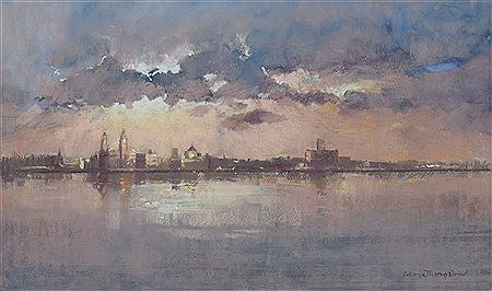 Liverpool from Birkenhead Dock by George Thompson - Auction record, sale price, and art valuation. Compare with similar artists and explore comparable artworks.