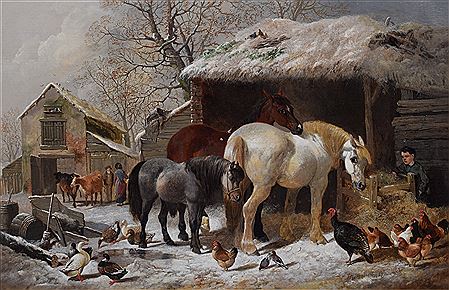"The Farmyard in Winter"