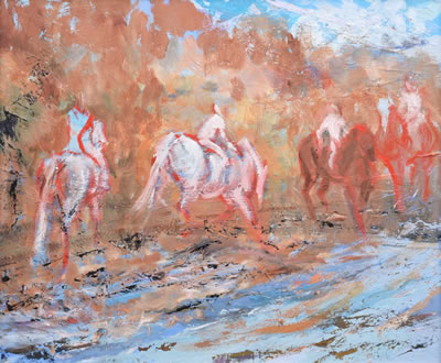 "RIDERS BY THE RIVER"