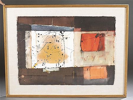 Untitled geometric abstract in muted tones. 1970