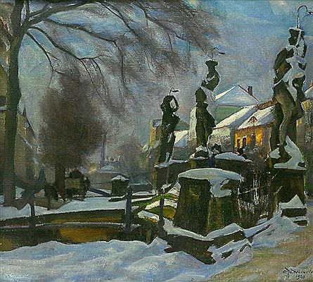 Die alte Inselbrücke in Potsdam im Winter