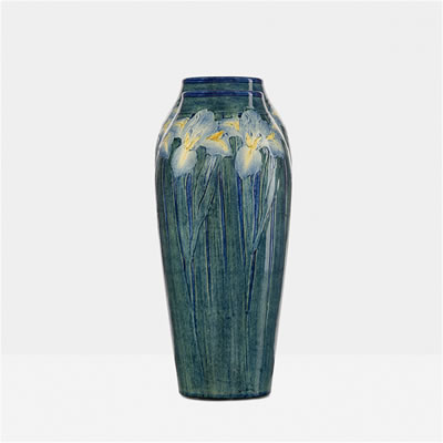 Early vase with irises by Anna Frances Connor Simpson - Auction record, sale price, and art valuation. Compare with similar artists and explore comparable artworks.