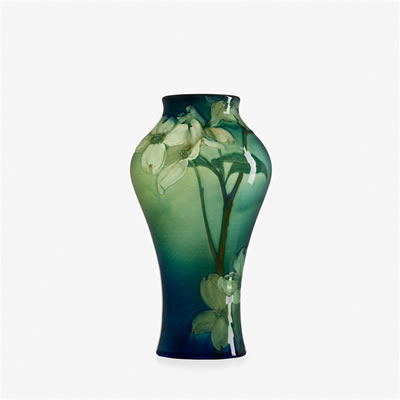Sea Green vase with dogwood blossoms