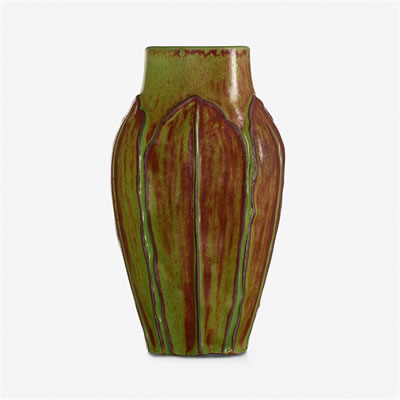 Vase with leaves by William J Walley - Auction record, sale price, and art valuation. Compare with similar artists and explore comparable artworks.