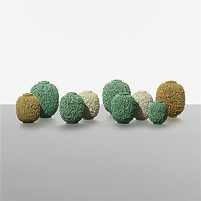 Hedgehog vases, collection of nine