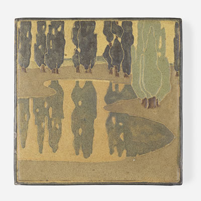 Exceptional and Rare scenic tile by Arthur Eugene Baggs - Auction record, sale price, and art valuation. Compare with similar artists and explore comparable artworks.
