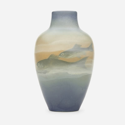 Vellum vase with fish
