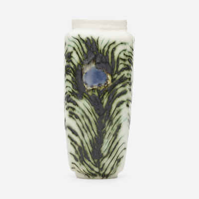 Losanti vase with peacock feathers