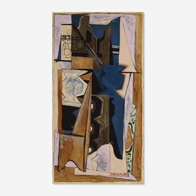 Cubist Still Life 1949 by Fannie Hillsmith - Auction record, sale price, and art valuation. Compare with similar artists and explore comparable artworks.