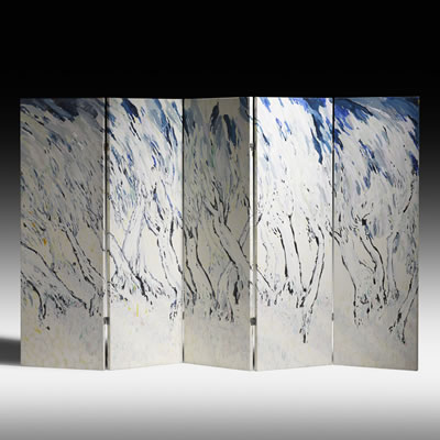 Five-panel screen