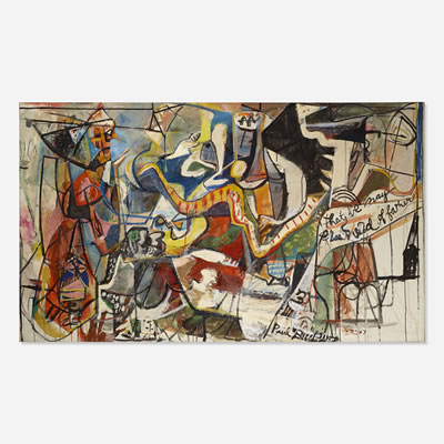 Sample artwork by Paul Burlin (1886 - 1969), known for modernist-leaning landscape, figure and mural painting - View similar artists and auction records