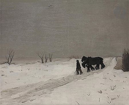 Chevaux dans la neige